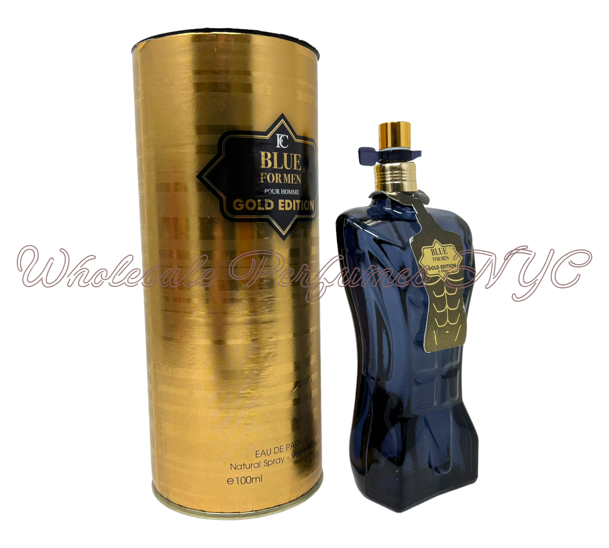 Men's Cologne Gold Bottle Blue For Men Gold Edition (FC