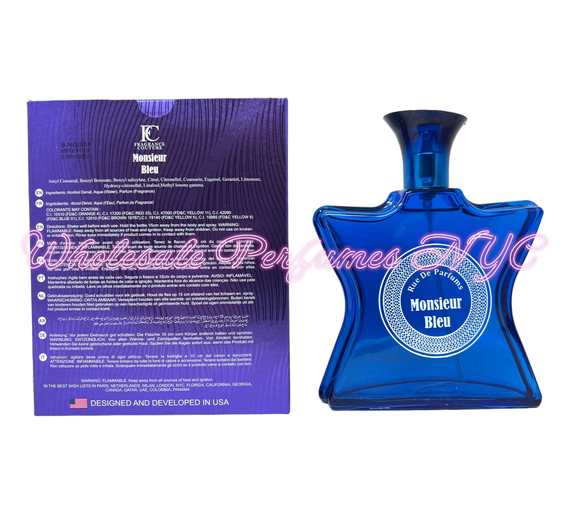 Monsieur Bleu by Rue de Parfums for Men (FC) – Wholesale Perfumes NYC